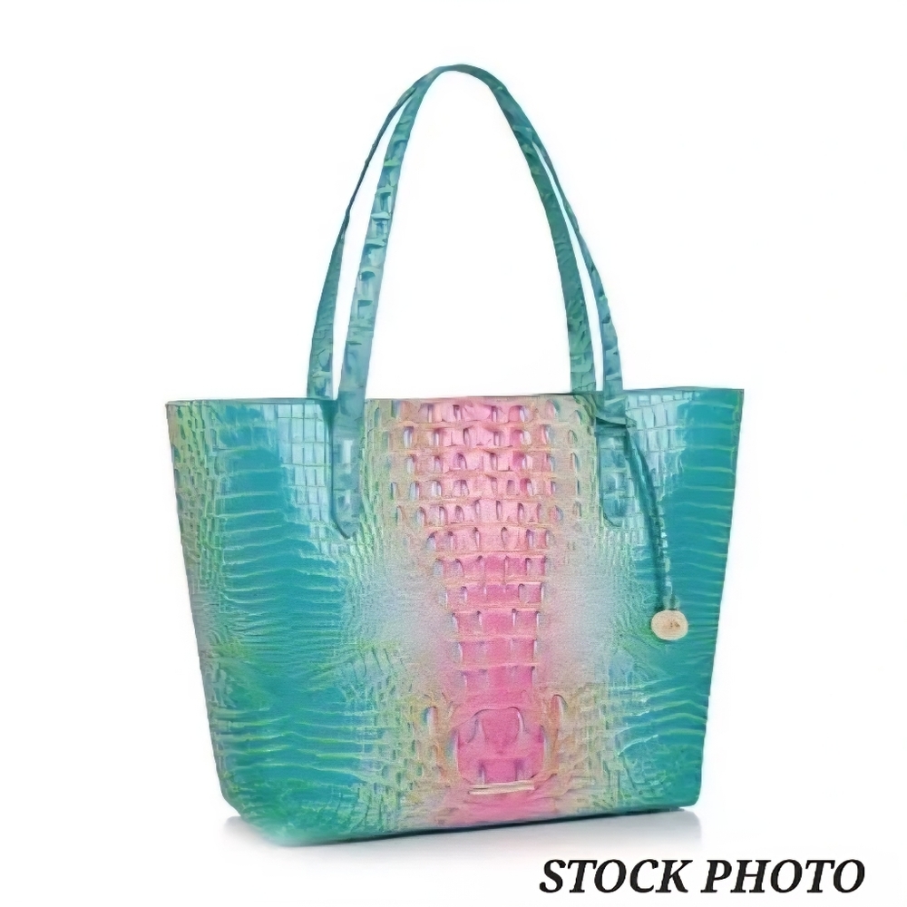 Brahmin Brooke Tote Bag in Cotton Candy Ombre Melbourne Leather w/ Zipper Pouch - Picture 4 of 14